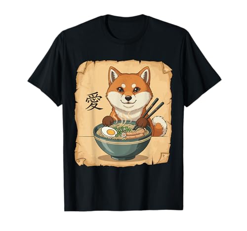 Ramen Shiba Inu Noodle Kawaii Lover Japanese Funny Graphic T-Shirt
