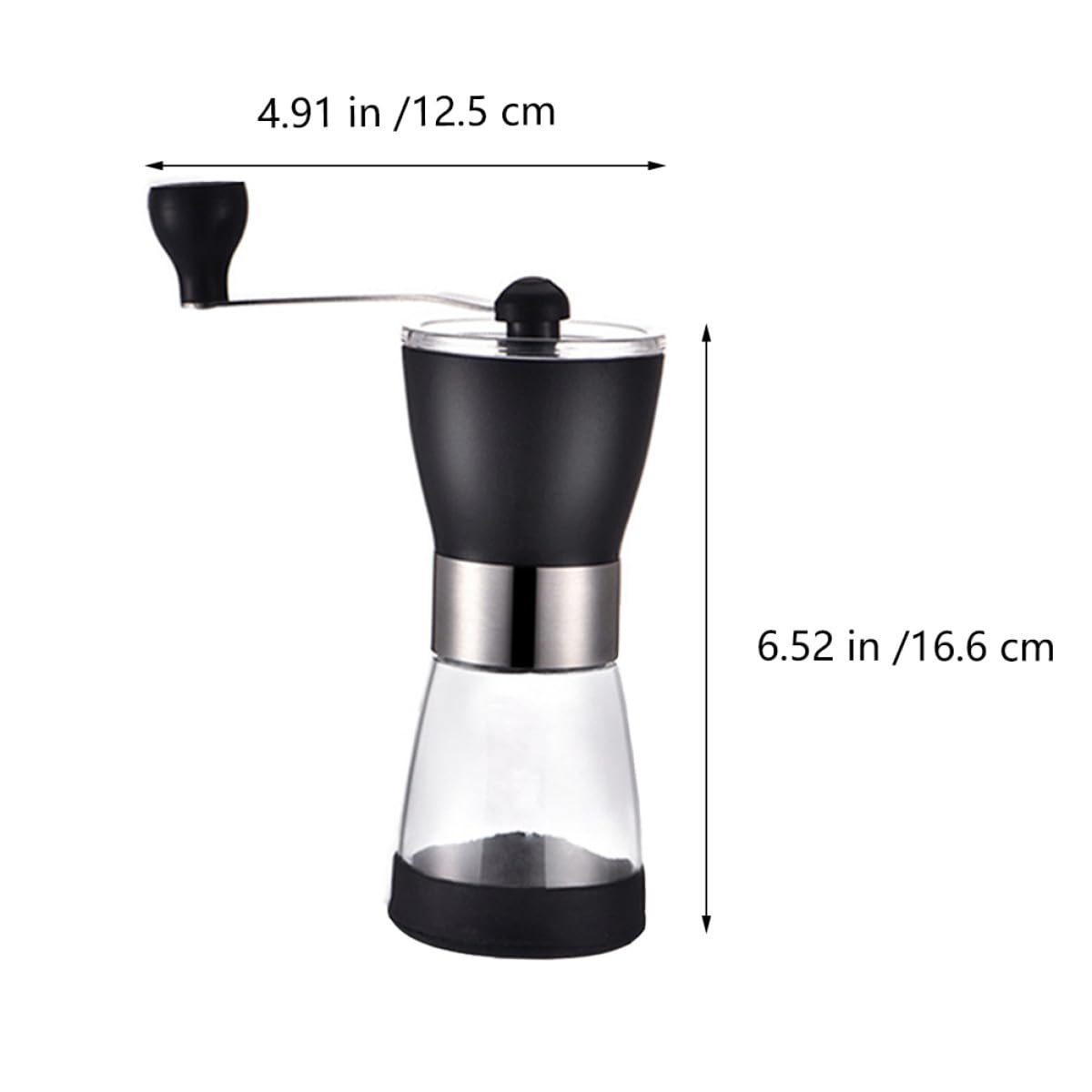 DOITOOL Molino de Café Manual Recipiente de Vidrio y Muelas de Cerámica, Acero Inoxidable, Silencioso y Fácil de Desmontar para Granos en Cocina o Viaje