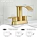 Ultimate Unicorn Bathroom Faucet for Sink Brushed Gold, 4 Inch Bathroom Sink Faucet for 3 or 2 Holes, 2 Handle Waterfall Faucets with Pop up Drain, Centerset Faucets for RV Counter