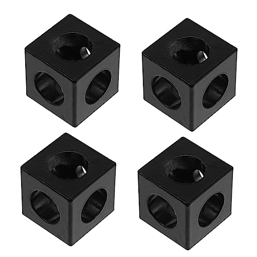 PartyKindom Aluminum Extrusion Profile Practical and Simple Installation Corner Bracket Cube 4pcs Black Zinc Alloy for 2