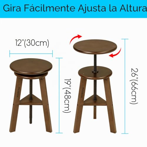 Miniatura 2 de Meeden Taburete De Dibujo De Madera: Taburete De Pintura Ajustable En Altura De 48 A 66 Cm - Taburete Para Dibujo Para Artistas Y Adultos - Taburete De Arte Para Estudio, Barra, Oficina, Cocina, Nogal