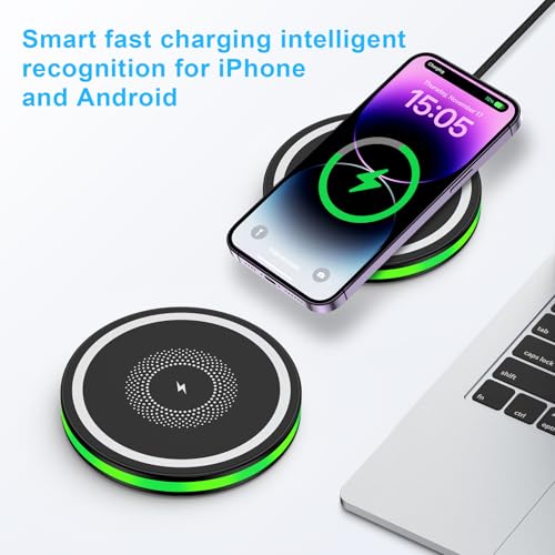 Wireless Charger for Samsung Android Fast Wireless Phone Charger Charging Pad Wireless Fast Charger for Samsung Galaxy S25 Ultra S25 Plus S25 S24 S23 S22 S21 S20 S10,iPhone 16 Pro Max Plus 15 14 13 12