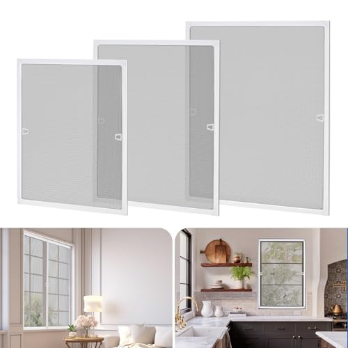 Moustiquaire à Cadre en Aluminium, Fenêtre Protection contre les Insectes, Fenêtres Filet Anti-Moustique sans Perçage-Découpable, UV-resistante, Bricolage Quincaillerie Fenêtres, Blanc, 100×120cm