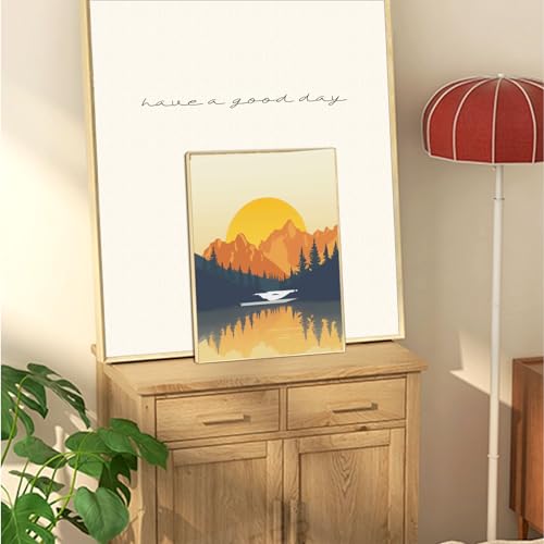 WEBEEDY 2 Pack Pre Drawn Stretched Canvas Kit Canvas Painting Pre Printed Canvas 20x25cm/8x10 Inch Pre Drawn Canvas for Painting for Adults Outline Canvas for Adult DIY Painting Mountain Landscape - Image 4