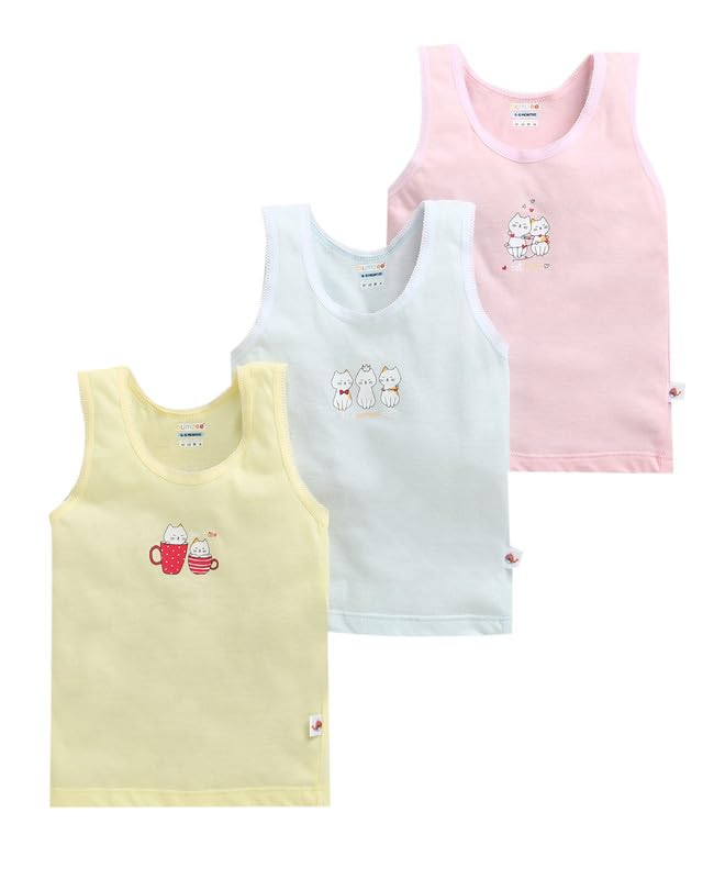 Girls Cotton Sleeveless Regular Fit Slips Pack of 3 (Peb10653710)