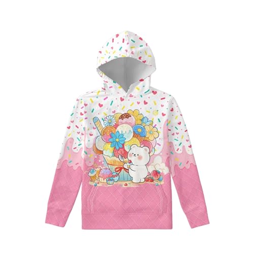 Image of Coloranimal Unisex Girls and Boys Long Sleeve Hoodies Hoody Athletic Pullover Sweatshirts Tops Age 6-16year