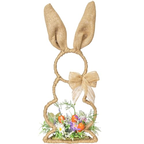 KI Store Easter Bunny Spring Decoration with Carrot Floral 24-Inch