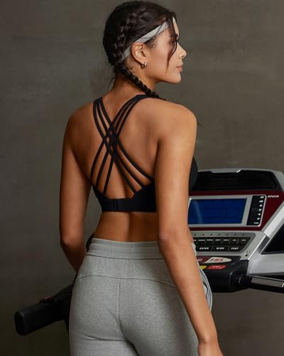 Image of RUNNING GIRL Sports Bras for Women,Crisscross Back High Impact Sports Bra with Hook Closure Workout Supportive Bra
