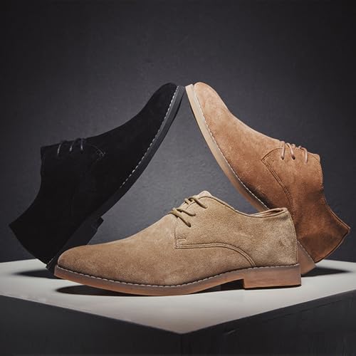 Men's Fashion British Style Suede Pointed Oxford Shoes Business Casual Comfortable Non-Slip Classic Dress Shoes4