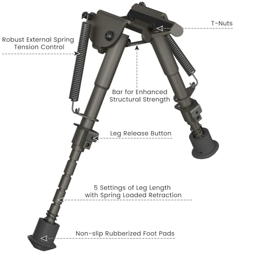 Feyachi B13 M Lock Bipod 6-9 cali Lekki dwójnóg Rilfe bezpośrednio mocowany do systemu M Lock do polowania i strzelania