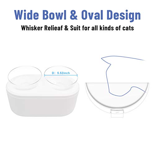 Cat Food Bowls 15° Tilted Elevated Dog Food Bowls With Stand, Double Raised Cat Water Bowl Cat Food Dish, Pet Food Feeder Watering Supplies With 4.5L Large Food Storage Container For Cats Small Dogs #TOP2