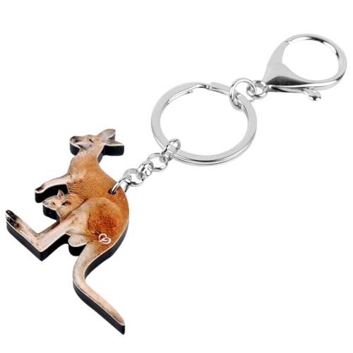WEVENI Acrylic Australian Kangaroo Keychains for Women Teen Girls Cute Wild Animals Gifts Accessories Purse Wallet Charms3