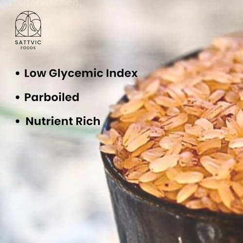 Sattvic Foods Goan Red Rice (850 g) | Parboiled Rice, High Fibre, Low Glycemic Index | Nutrient-Rich, Healthier Alternative for White Rice | Pair with Curries, Add to Salads, Soups & Kheer