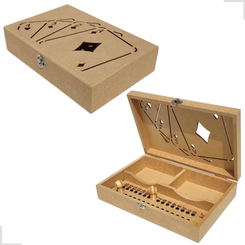 Caixa Box Porta Baralho Com Marcador De Pontos Truco Luxo