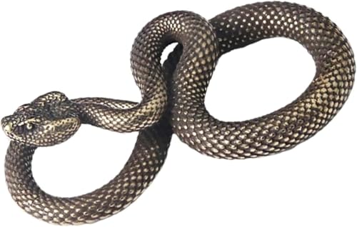 Hehglng Figurine serpent en bronze - Décoration haute simulation - En laiton - Style vintage - Statue de serpent pour bureau - Bronze - Pendentifs pour hommes
