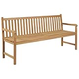 Sitzhöhe vom Boden: 45 cm vidaXL Teak Massiv Gartenbank Sitzbank Parkbank Gartenmöbel Balkonbank Terrassenbank Bank Holzbank Massivholzbank Garten Terrasse 175cm