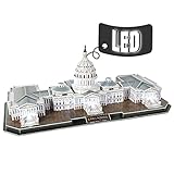 CubicFun 3D Puzzle U.S. Capitol Washington LED Architecture Gift Lighting Building Model Kits Toys for Adults, 150 Pieces