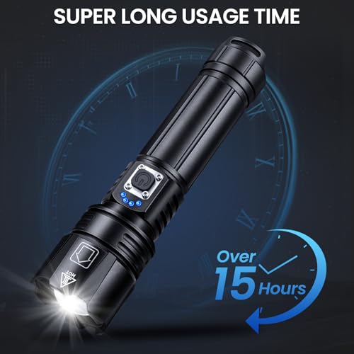 Image of Rechargeable Flashlights High Lumens, 99,000 Lumen Brightest Led Flashlight with 5 Modes & 15H Long Runtime, Powerful Waterproof Handheld Flash Light, Super Bright Flashlight for Home, Camping