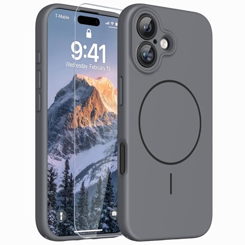 Image of Magnetic for iPhone 16 Plus Case,Shockproof Matte Cover,Grey