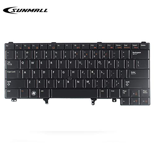 Sunmall Replacement Keyboard Compatible With Dell Latitude E5420 E5430 E6220 E6320 E6330 E6420 E6430 E6440 Series Us Layout (With Backlit & Pointer Stick) #TOP1