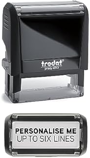 Custom Made Self-Inking Business Company Address Rubber Ink Stamp - 58mm x 22mm - Premium Personalised for You (6 Lines)