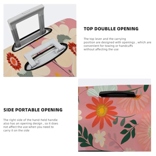 Floral Daisy Pattern Stretchable Luggage Covers for Suitcase TSA Approved, Dust Proof and Scratch Resistant Travel Luggage Protector for Carry On (22-24 in)4
