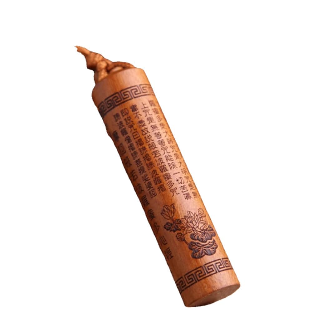 DFHEsdfD Keyring pendants, Lucky Jewelry Peach Wood Carving Buckle Buddha Pendant Keychain for Car Bag Keyring