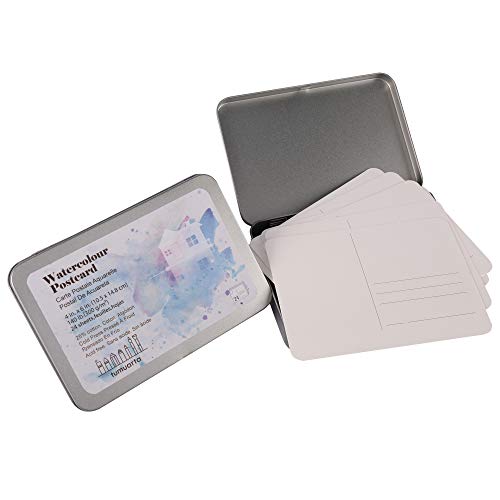 tumuarta Watercolor Paper Postcards , 10x15 CM, Cotton Paper, 300 GSM, Cold Press, 24 Blank Cards for Dry & Wet Media Paint for Greeting Cards & Thank You Notes