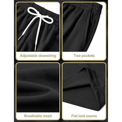 Boys Basketball Shorts Kids Youth Quick Dry Athletic Shorts Mesh Elastic Waist Sport Gym Active Short with Pockets 4-13 Years4