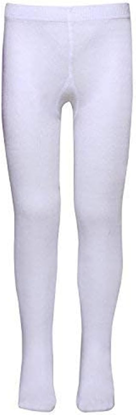 Tights for Girls, Made with Breathable, Anti Odour & Moisture Absorbent Combed Cotton, Ideal for Ballet/Dancing/Everyday Activity (White, Pack of 1)