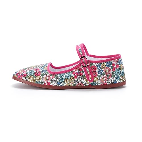 Image of Womens Classic China Flats, Casual China Doll Shoes, Cotton Mary Janes, Chinese Tai Chi Shoes, Pink Flower, Numeric 9