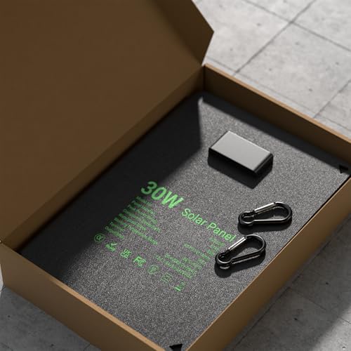 LIONSHEE 30W Solarpanel Faltbar mit 3 Ports (USB-C+USB-A+DC), IP67 Wasserdichtes Tragbares Solar-Ladegerät, Handy Solar Panel Im Freien, Camping Ladegerät für Smartphone, Mobile Powerbank und mehr