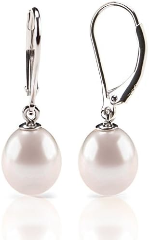 PAVOI Freshwater Cultured Pearl Earrings Leverback Dangle Studs - Handpicked AAA Quality 6mm