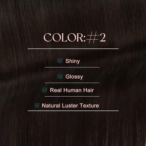 Image of Easyouth 24 Inch Tape in Hair Extensions Human Hair Brown Tape ins Human Hair Extensions Dark Brown 20pcs Tape in Extension Human Hair Add Hair Length 50g Long Straight Hair