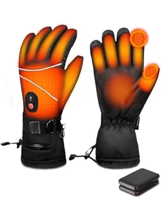 Heated Gloves Rechargeable For Men Women, Waterproof Windproof 3 Speed Heat Adjustable Heated Gloves With Touch Screen For Outdoor Sports Motorcycle Riding Working Cycling Skiing Gifts Winter