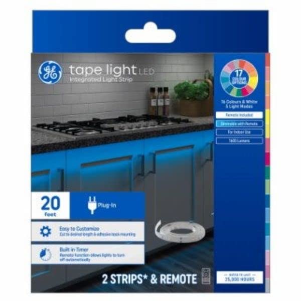 Kit de cinta LED GE 20 ft 18W, pack de 2 miniatura 1