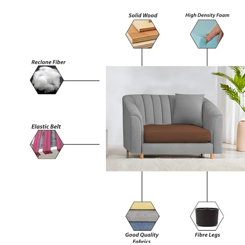 Image of Doraldo Seater Sofa Set for Living Room (Brown Grey) Premium Fabric Sofa Set