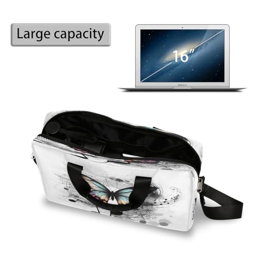 Maletín para laptop 15.6 pulgadas negro con diseño mariposa miniatura 5