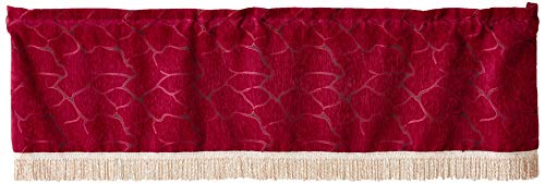 Violet Linen Milano Arts Artistic Design Decorative Window Treatment Rod Pocket Curtain Valance, 60\" X 18\", Burgundy
