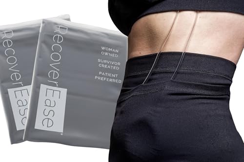 RecoverEase Mastectomy Drain Pouch (2pk) for Breast Cancer Treatment & Recovery Supplies - Essential Post Surgery Must Haves & Recovery Gift - Comfortable Drain Holder Belt (X Large)
