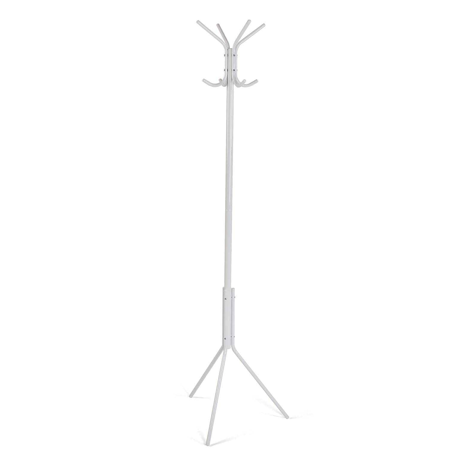 Versa Kala Perchero de Pie de Estilo Minimalista, con 8 Ganchos o Colgadores para Ropa o Bolsos para el Recibidor, Medidas (Al x L x An) 174 x 42 x 48 cm, Metal, Color Blanco