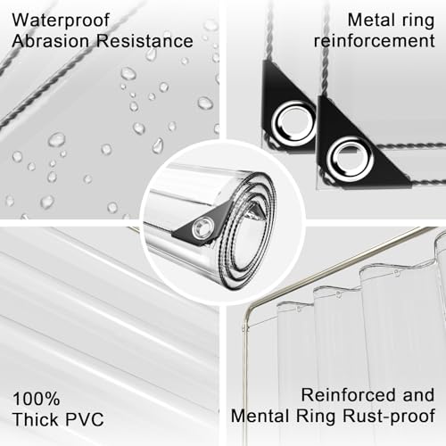 8 x 13 ft Clear Waterproof Tarp, PVC 11.8 Mil Tarpaulin with Grommets and Cable Tie, Duty Heavy Tear Resistant Cover for Camping, Plants Greenhouse, Cars, Patio and Pavilion by TEENKON - Used condition - Image 5