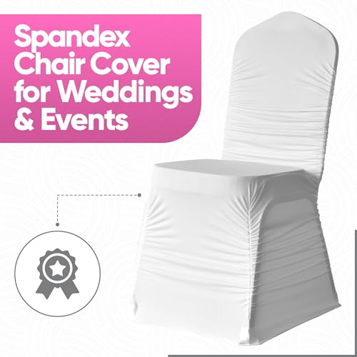 Housses de chaise extensibles de polyester blanc durable pour vos chaises - 4