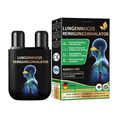 Inhalador de limpieza pulmonar, suplementos naturales, 1,8 ml, de la congestión nasal, inhalador de apoyo respiratorio, fórmula a base de plantas, para mujeres y hombres