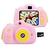 👍WAS SIE ERHALTEN: 1x Kinderkamera, 1x Umhängeband, 1x USB-Kabel, 1x Kartenleser, 1x 32G Micro SD-Karte, 1x Benutzerhandbuch