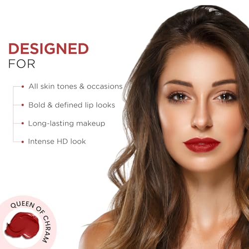 Image of Oshea Colors HD Matte Finish & Highly Pigmented Long Lasting Creamy Lipstick | Lightweight Formula Enriched with Castor Oil, Shea Butter & Jojoba Seed Oil | Free from Paraben -(Queen of Charm 12) 1.2g