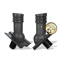 Entlüfterkamin Tile EVO DN125 für Nelskamp - Finkenberger, IBF - Doppelrömer Dachziegel Dachlüfter Lüfter (RAL7021 (Anthrazitgrau)) – Ansicht 2