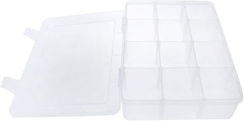 Miniatura 20 de Xiaoyztan Organizador de plástico transparente de 8 rejillas con divisores ajustables, joyero de almacenamiento de cuentas para piezas pequeñas