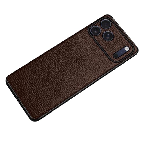 Coque arrière iPhone 17 Pro Max cuir pleine fleur étui marron pour le quotidien