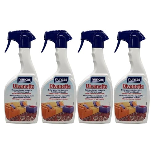 Detergente per Tappeti e Rivestimenti Tessili, Igienizzante e Antiodore, 500ml (4 Unità)